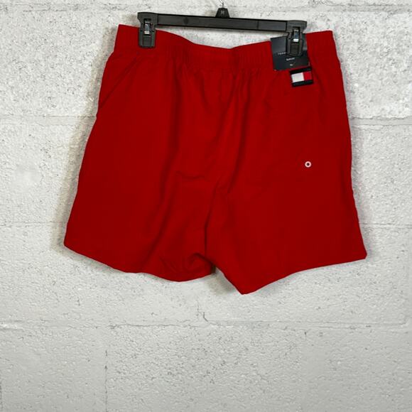Tommy Hilfiger Men's Medium Drawstring 5" Swim Trunks - Primary Red XL - Picture 4 of 6